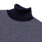 Rollkragen-Pullover "Square-Jacquard" aus Merinowolle und Kaschmir - 1 Ply Cashmere Blend