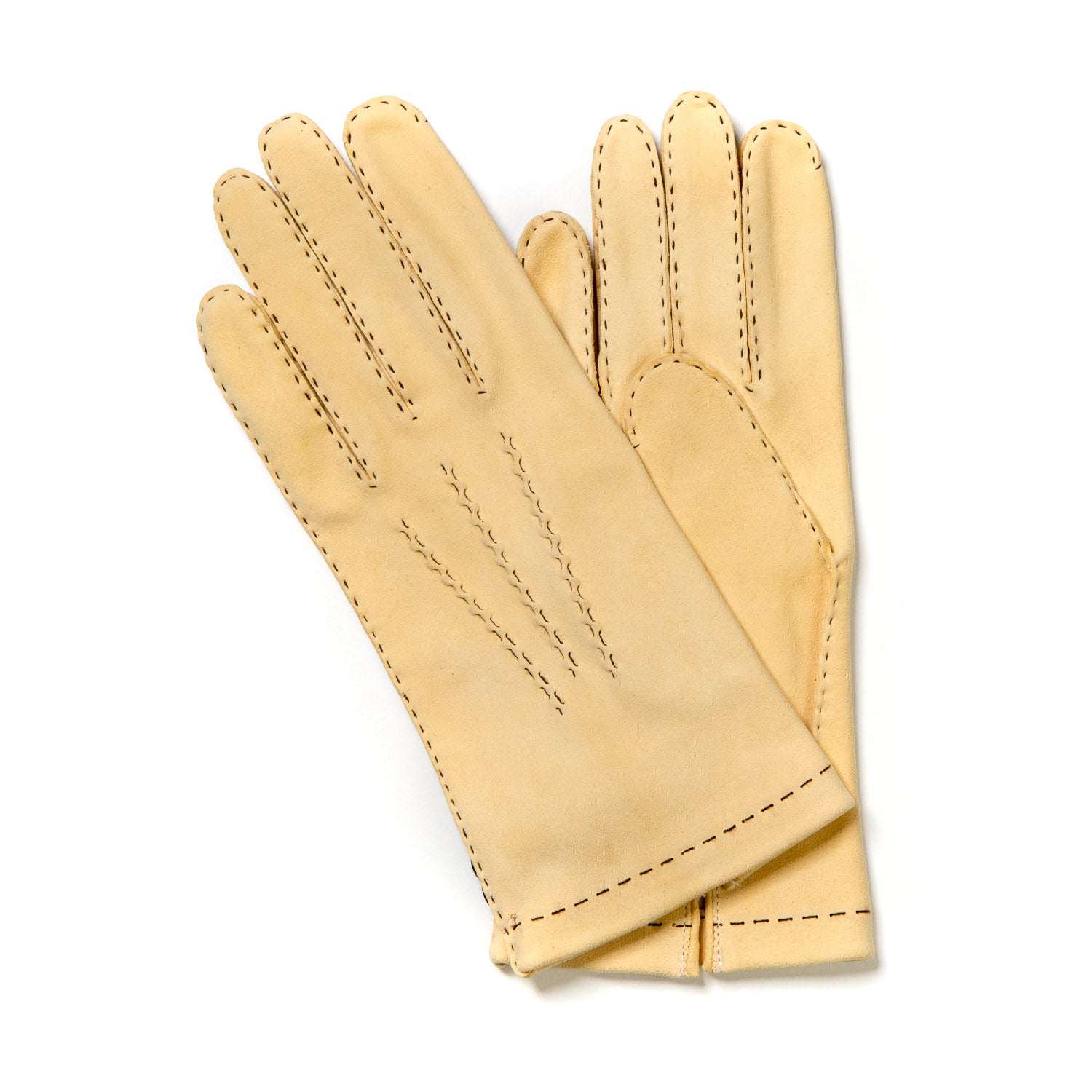 handschuhe rehleder Handschuh "Offizier" aus naturfarbenem Rehleder
