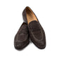 Loafer "Dress Penny" aus dunkelbraunem Croc-Suede - reine Handarbeit
