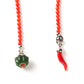 Knopflochkette "Jade & Corail Flower" aus Lapislazuli, Koralle und Sterling Silber - Handarbeit