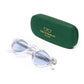 Sonnenbrille "WELT Transparent" mit hellblauen Gläsern - Handarbeit