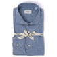 Sports shirt in lightweight "vintage prewashed" cotton chambray - Linea Passion