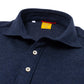 Dark blue polo shirt "JFK" made of cotton and cashmere - purely handcrafted