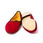 Red "Velvet Grecian Low Cut" slip-on shoe in velvet suede - handmade