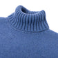 Exclusively for Michael Jondral: Denim blue turtleneck sweater made from Scottish 4-ply cashmere