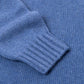 Exclusively for Michael Jondral: Denim blue turtleneck sweater made from Scottish 4-ply cashmere