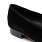 Black Venetian Velvet Slipper "Martini Cocktail" with Leather Sole
