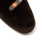 Brown Velvet Slipper "Cigar" with Leather Sole