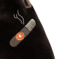 Brown Velvet Slipper "Cigar" with Leather Sole