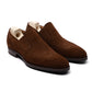 Stretch-Brogue "Plain Lazy Man" aus braunem Rauhleder - reine Handarbeit