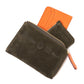 Dunkelgrünes Zip-Etui "Multi Wallet" aus Wildleder - Handarbeit