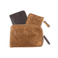 Sand brown suede zip wallet "Multi Wallet" - handmade