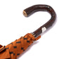 Limited Edition: Francesco Maglia x MJ: Striped stick umbrella "The Solid Stick MJ Edition" with chestnut wood handle