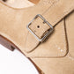 Monk "Split Toe Apron" in sand colored suede leather - pure handwork
