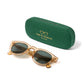 Sonnenbrille "DONEGAL Champagne" mit grünen Gläsern - Handarbeit