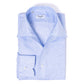 Wasserblaues Hemd mit Revers-Kragen aus Baumwolle und Leinen - Collo Positano