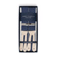 "Soft denim" suspenders with flat ends made of nubuck leather for buttoning