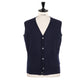 Dark blue "Gilet Rib" vest made from pure comforter cashmere