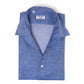 Denim blue cotton and linen lapel collar shirt - Collo Positano