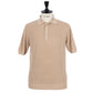 Sand-colored Knitted Polo "Stile Storico" made of Linen and Cotton - handmade