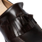 Loafer "Short Tassel Kiltie" aus dunkelbraunem Kalbsleder - reine Handarbeit