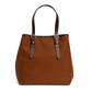 Bag "New Office Tote" made from Cotton Canvas and Saddle Leather - handmade