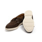 Il Mocassino exklusiv x MJ: Boat-Loafer "Positano" aus dunkelbraunem Kalbs-Nubuk