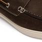 Il Mocassino exklusiv x MJ: Boat-Loafer "Positano" aus dunkelbraunem Kalbs-Nubuk