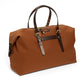 Reisetasche "Happy Weekend" aus Baumwollcanvas und Sattelleder - Handarbeit