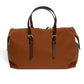 Reisetasche "Happy Weekend" aus Baumwollcanvas und Sattelleder - Handarbeit