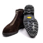 Boot "Shearling Mountain-Zip" aus dunkelbraunem Rauhleder - reine Handarbeit