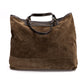 Tasche "New Travel Tote" aus Wildleder und Sattelleder - Handarbeit