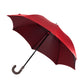 Red sporty umbrella with hand-sewn leather handle