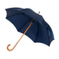 Dark blue umbrella "Traveller" with wooden handle