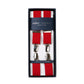 Red elastic pants straps "X Back Nickel" with clips
