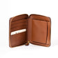 Cognac-colored wallet with zip
