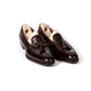 Tassel loafer made of dark brown calfskin - hand-colored