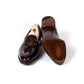 Tassel loafer made of dark brown calfskin - hand-colored