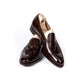 Tassel loafer made of dark brown calfskin - hand-colored