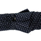 Dark blue dotted umbrella "Traveller" with bamboo handle