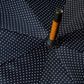 Dark blue dotted umbrella "Traveller" with bamboo handle