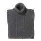 Flanellgrauer Rollkragenpullover "Alain Aran-Cable" aus 6 Ply-Lambswool