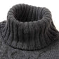 Flanellgrauer Rollkragenpullover "Alain Aran-Cable" aus 6 Ply-Lambswool