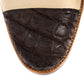 Boot "Canvas Spectator" aus sandfarbenem Baumwollcanvas und dunkelbraunen Croc-Suede - reine Handarbeit