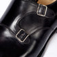 Black Double Monk made of calfskin