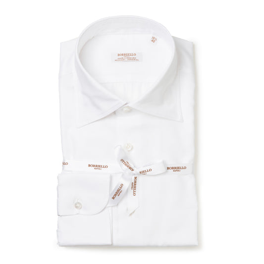 Weißes Hemd "PinPoint" mit Sportmanschette - Handarbeit