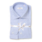 Light blue striped shirt "PinPoint" with barrel cuffs - handcrafted