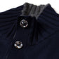 Dark blue cardigan "Bicolor Bomber Rib" with stand-up collar made of pure duvet cashmere