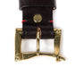Croots x MJ: Limited Edition: Brauner Gürtel "Fireman" aus Sattelleder mit Quick Release-Messingschliesse