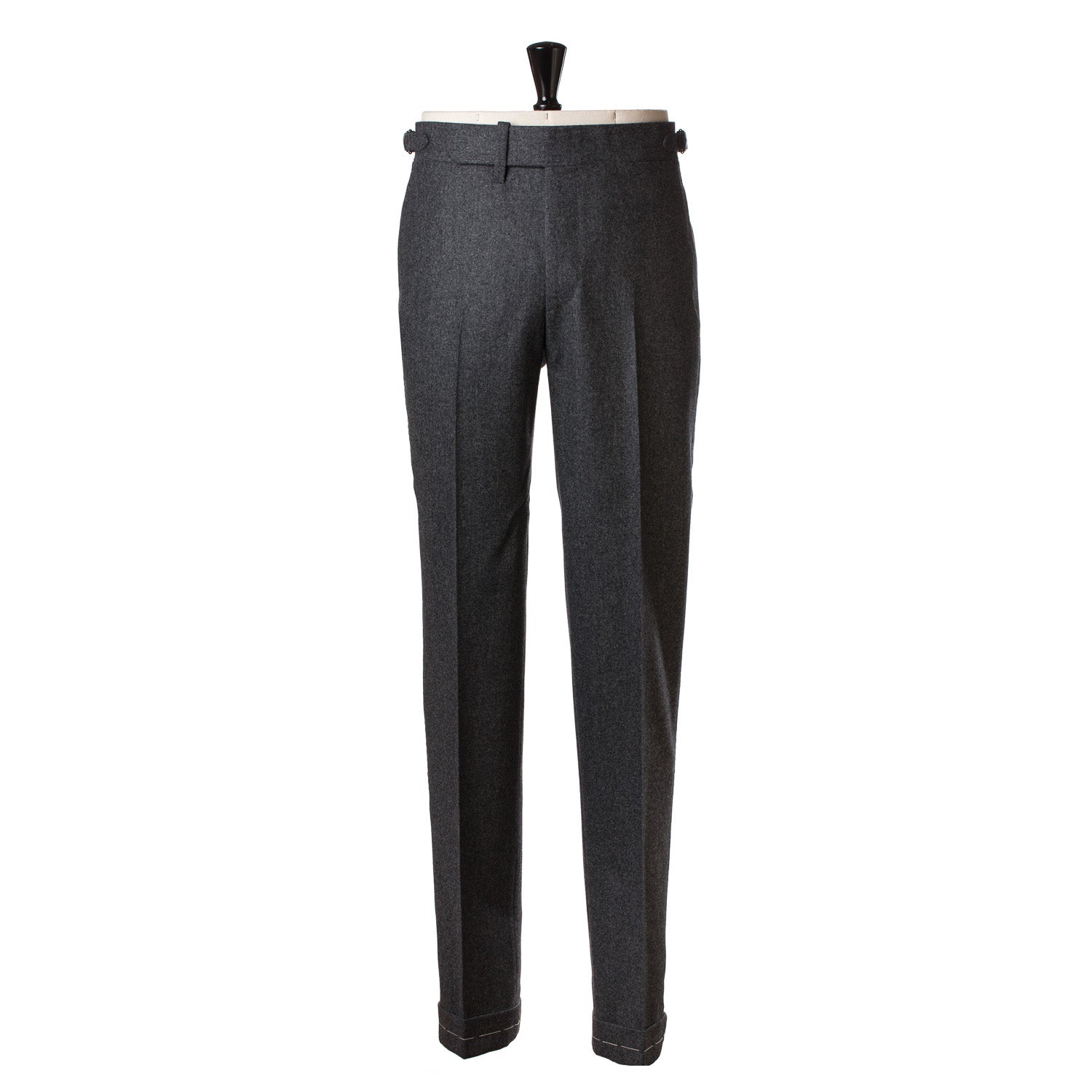 Light Grey Single Pleat Flannel Trousers | Besnard